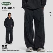 メンズ 420g アメリカンストリート系 ズワイドスウェットパンツ ゆったりシルエット長ズボン★全2色