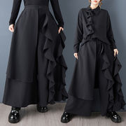 初回送料無料　ワイドパンツ　カジュアルパンツ　フリル　レーディスファション商品　個性的ズボン