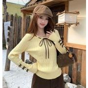 秋冬トップス ニット セーター ファブリック スリム