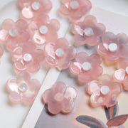 ビーズ バイカラー カボション パーツ 花 資材 素材 アクセサリーパーツ 材料 ハンドメイド 手作り ピンク