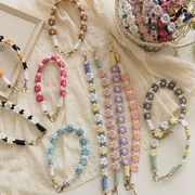 フラワー編みストラップ かわいい スマホストラップ レディース ハンド ストラップ 推し活 ペンライト