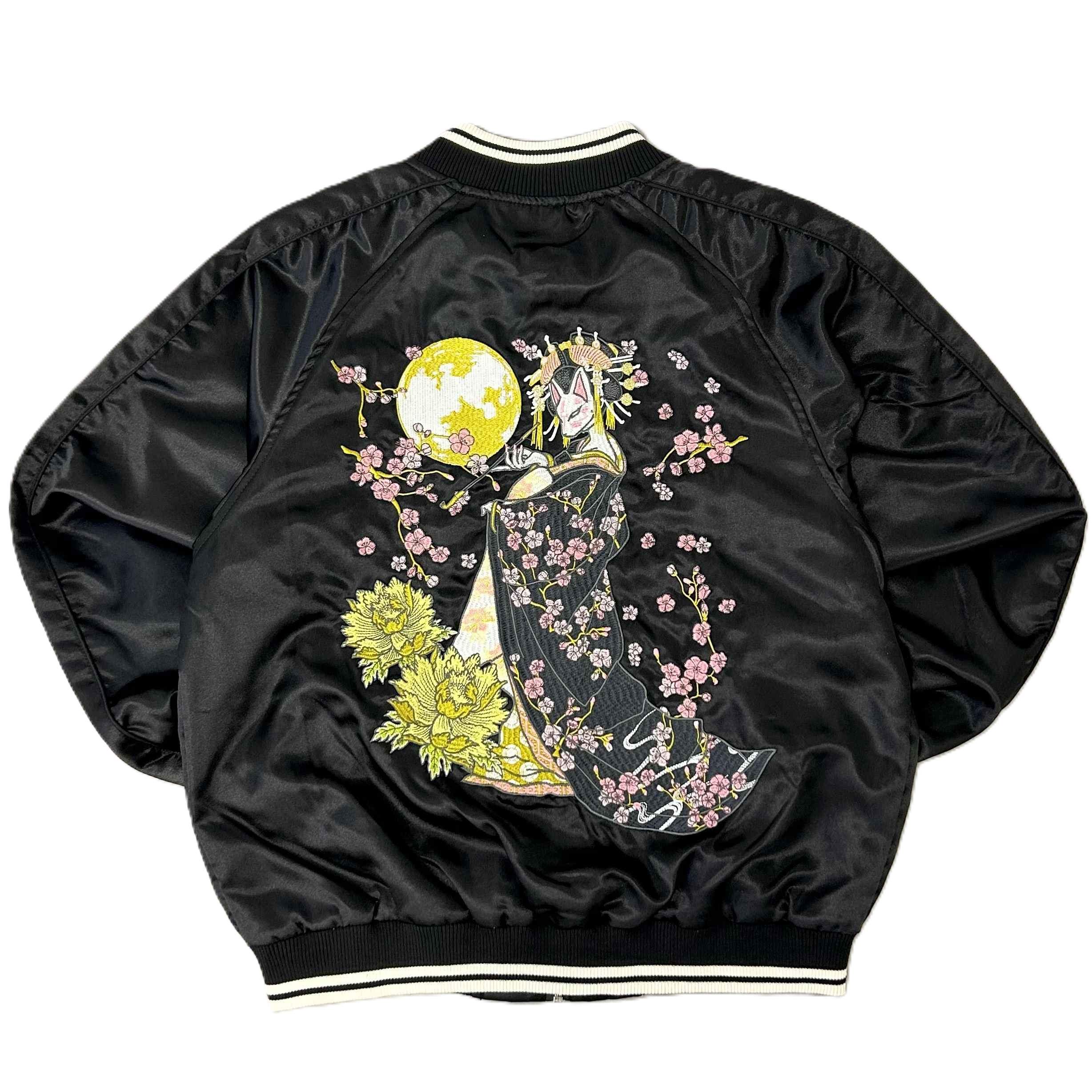 数量限定】スカジャン 花魁狐面 インバウンド向け 和柄 ジャケット 数量限定】スカジャン 花魁狐面 インバウンド向け 和柄 ジャケット