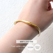 【SUS304ステンレス製】バングル ブレスレット 金属アレルギー対応 シンプル 細身デザイン