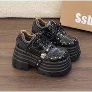 秋冬シューズ  パンプス   ローファー フェイクレザー  厚底 ウェッジソール お出かけ