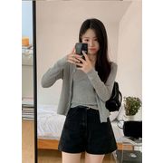 今季マストバイ   気質   おしゃれ  レース切り替え  キャミソール   ニット  カーディガン