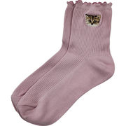 ポール＆ジョー　レディースソックス　ワンポイント刺繍ピンク