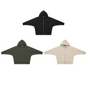 メンズ 裏パイル ジップアップパーカー 男女兼用 ドルマンスリーブ アウター 秋冬 2026新作 ★全3色