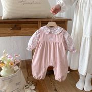 2026春秋子供服 シンプル 可愛い ロンパース 連体服 韓国風 防寒 温かい ベビー服 キッズ服 [73~100cm]