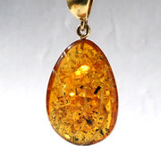 アンバー ペンダントトップ SV925 リトアニア産 【一点もの】 天然アンバー 琥珀 内包物 パワーストーン