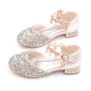 ★mineka★キッズ フォーマルシューズ ラメ×ビジュー ストラップ付き ローヒール