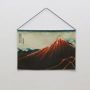 浮世絵 和柄 和雑貨 タペストリー 【 葛飾北斎 山下白雨  】 プリント ラメ 光る生地 【 日本製 】