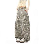 2026 新作★ ロングパンツ ★メンズデニム ★ ロングパンツ　デニム★ 男女兼用 ヒョウ柄  ジーンズ