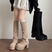 シューズ　ロングブーツ　秋冬　デザイン　韓国ファッション　INS