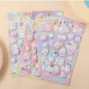 手帳素材装飾　3D　貼り付けパーツぷくぷく立体シール　携帯装飾品　エポキシステッカー