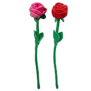 置き配 装飾 ビッグサイズ フェイクローズ 85cm 2カラー 薔薇 ベルベット フェイクグリーン 特大 布製