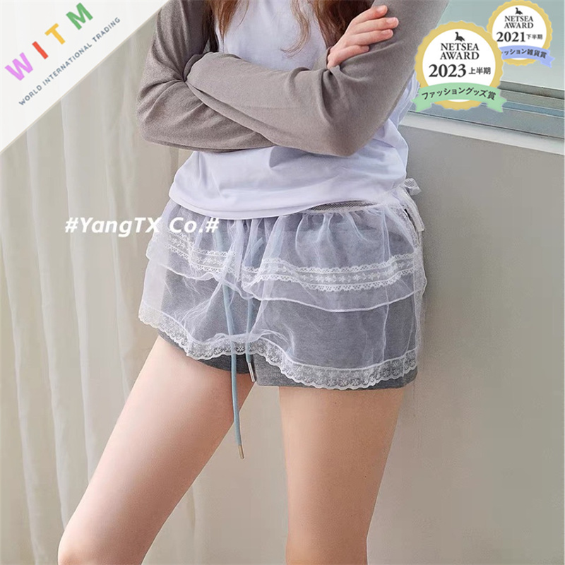 2026春夏新作 花柄 レーススカート ミニスカート フリル 重ね着 レディース 透け感 オシャレ