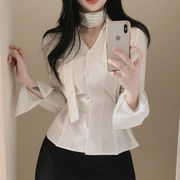 シャツ スカーフ　レディース　デザイン　韓国ファッション　INS