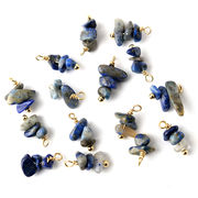 【天然 ラピスラズリ】K14GFカラーワイヤーチャーム 1個売り 天然石 パーツ ハンドメイド さざれ 素材