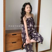 2026 春夏新作 新品 ★ 韓国風 子供服★ハラペコワンピース 夏 ワンピース ワイドパンツ 七分丈 80-130cm