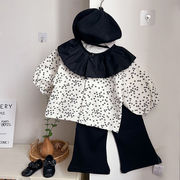 2026春※YR☆フリル襟 ベビー 花柄カーディガン 長袖インナーシャツ コットン 女の子