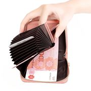 本革ミニ財布 牛革 大容量 コンパクト カードケース お札 財布盗難防止   ファスナー 小銭 カード ポーチ