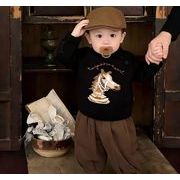 2026春秋子供服 可愛い ニットセーター&パンツ セットアップ 韓国風 ベビー服 キッズ服 [73~110cm]