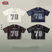 PC1403 2026年夏新作 Tシャツ メンズ アメリカン ショート丈 Vネック レイヤード トップス