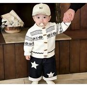 2026春秋子供服 可愛い ニットセーター&パンツ セットアップ 韓国風 ベビー服 キッズ服 [73~110cm]