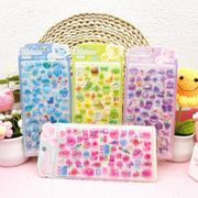 【全4種セット】可愛いキャラクター風動物ステッカー 3Dシールスマホケース・手帳デコ用