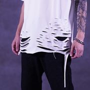 ダメージ半袖Tシャツ カットソー オーバーサイズ