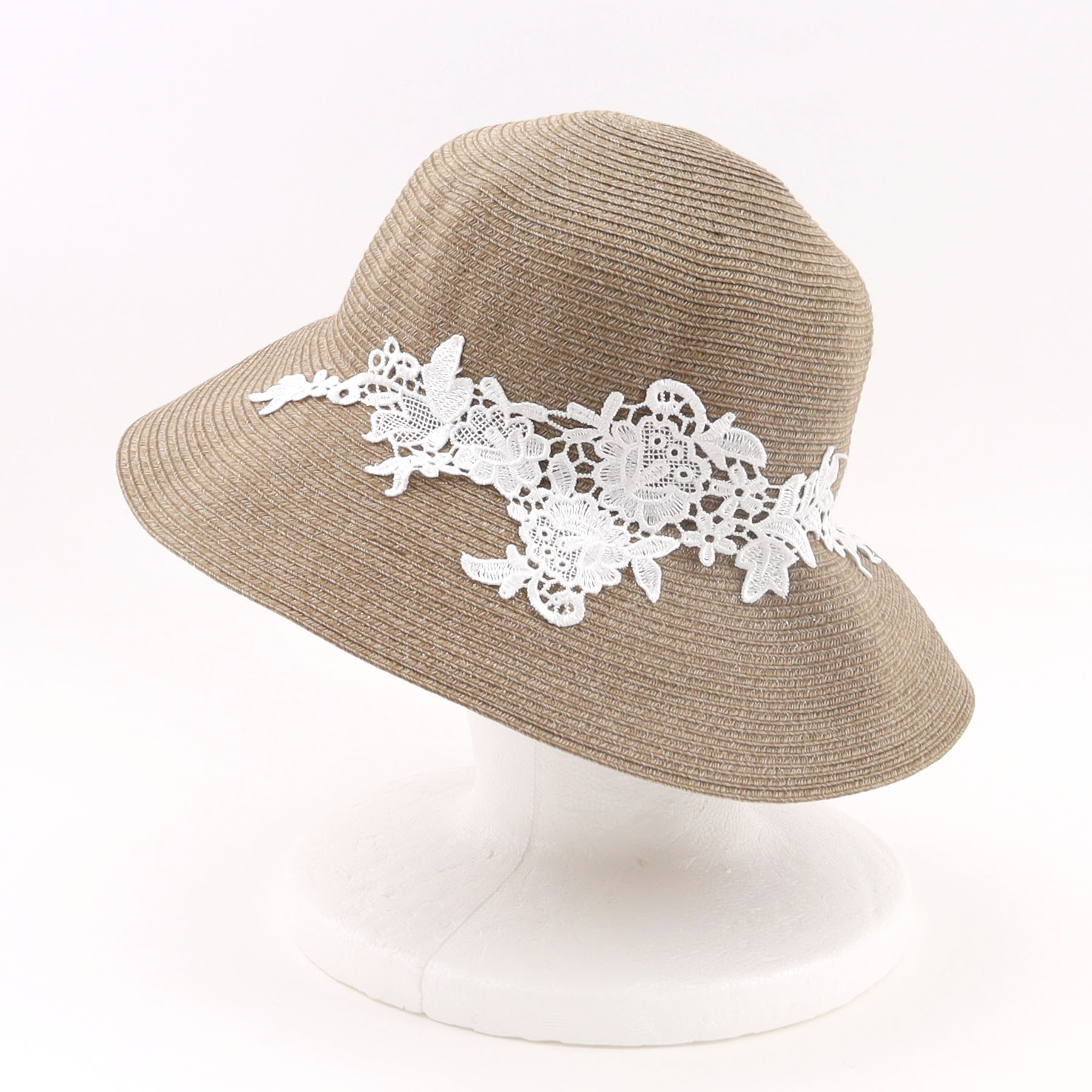 2026新作【COOCO】洗える レース付 ブレードハット 帽子