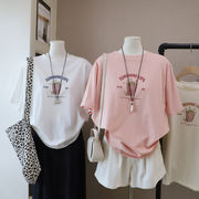 韓国風・レディース服・半袖・Tシャツ・トップス     5色
