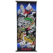 日本製 made in japan 掛軸中 龍虎鷹Ryutorataka V0011-17