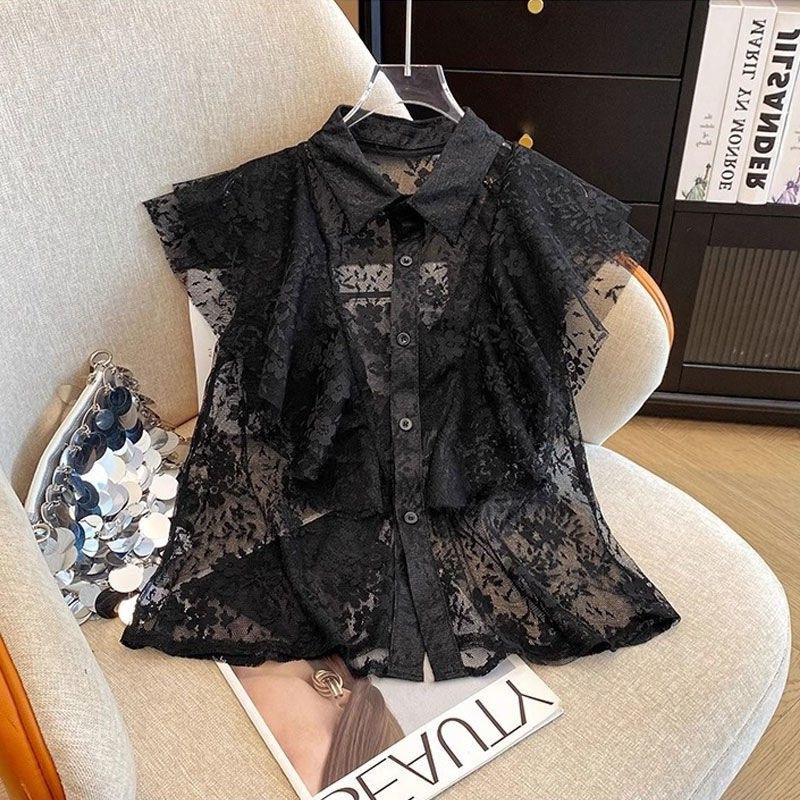 オシャレレースフリルスリップレディーストップス