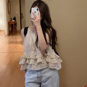 2026年INS 夏新作  デザイン  夏新作 薄手 レース  フリル  キャミソール