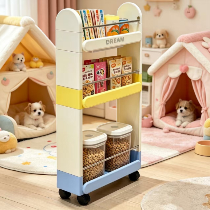 ペット ペット用品 収納棚 収納ボックス 省スペース キャスター付き 犬