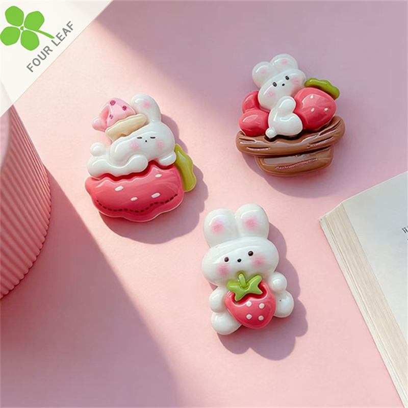 ウサギ いちご アクセサリーパーツ デコパーツ 髪飾り ペンダント ハンドメイド スマホケース美容 可愛い