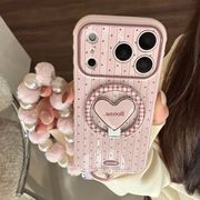 レトロレッドブラウン iPhone 17ProMax ボーダー水玉マグネットケース