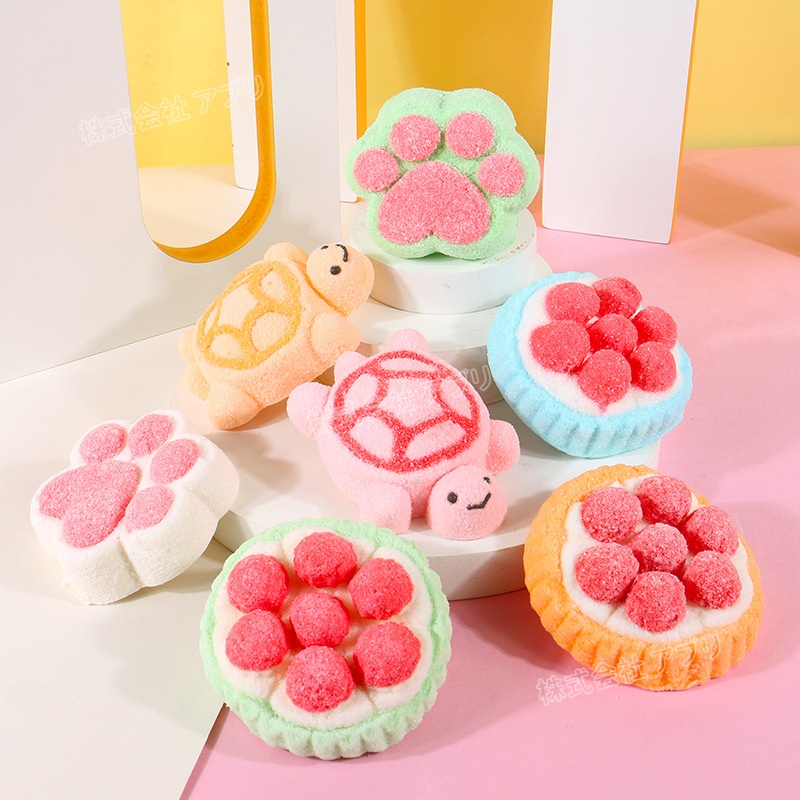 【50g/個】亀マシュマロ 肉球シマシュマロ ケーキマシュマロ 綿菓子 大人気お菓子 ソフトキャンディ