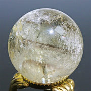 約35mm シトリンファントム スフィア Citrine 丸玉  黄水晶 置物 風水