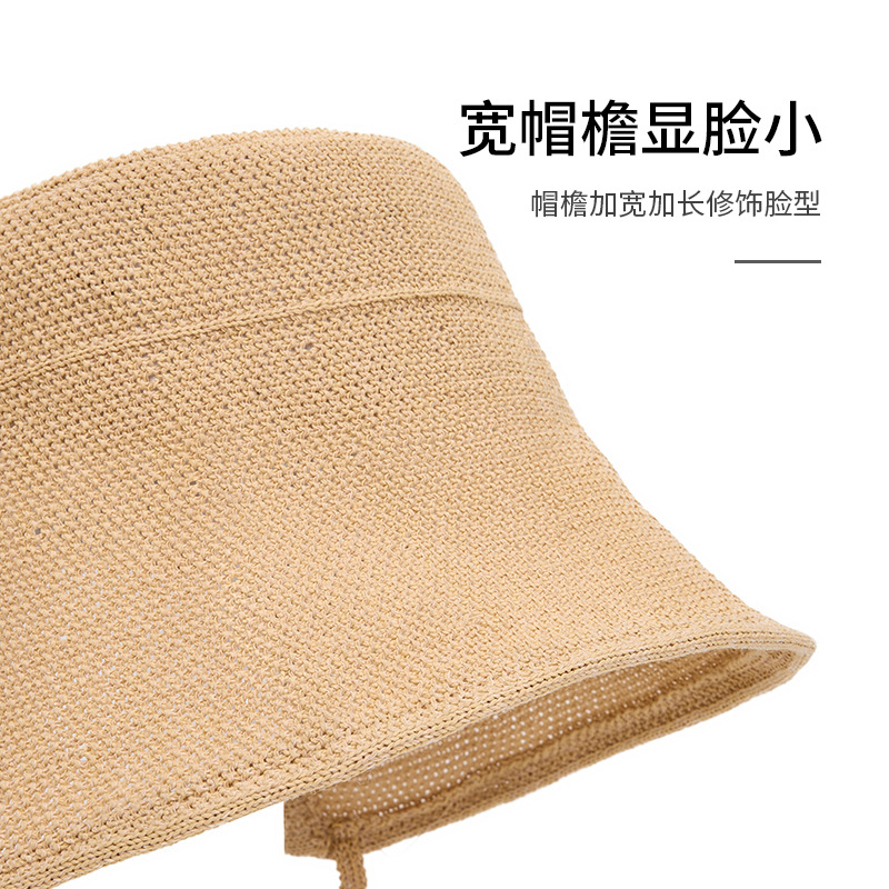 夏用 UV カット透かし編みバケットハット レディースサンハット 通気性