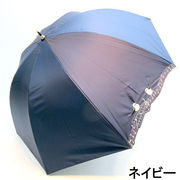 【晴雨兼用】【長傘】UVカット&遮光率99.99％以上！シマエナガと音符と木琴刺繍晴雨兼用手開き傘