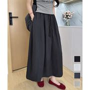 【日本倉庫即納】 ロング丈 フレアスカート ウエストゴム