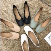 人気★シングルシューズ初秋フラットファッションスクエアバックルフラットシューズ付き