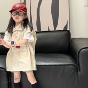 2026新作 韓国子供服 ベビー服  キッズ 女の子ノースリーブワンピース+半袖トップス 2点セット90cm-150cm