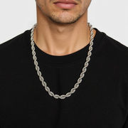 メンズ ヒップホップ 10mm 極太 ツイストネックレス 合金 麻花チェーン ファッション アクセサリー