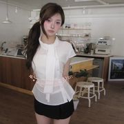 フレンチレトロ ショート丈 半袖トップス