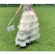 スカート フリル 切り替え 体型カバー 着痩せ sweet系
