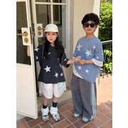 子供服　100-160cm　キッズTシャツ　ガールズ　春夏　韓国キッズ服　星柄
