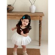 2026新作 夏 女の子 半袖Tシャツ チュールスカート セット 子供服
